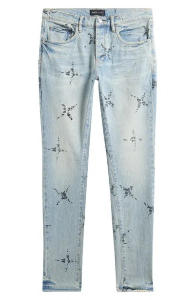 Purple Brand High Waist Raw Hem Skinny Jeans In Light Indigo