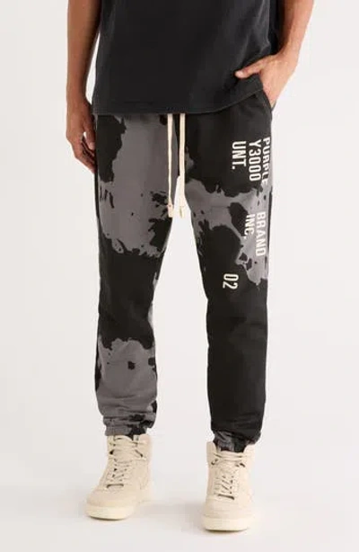 Purple Brand History Cotton Bleached Joggers In Gray