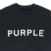 Purple Brand Hwt Fleece Crewneck Black Hoodies & Sweatshirts In Black