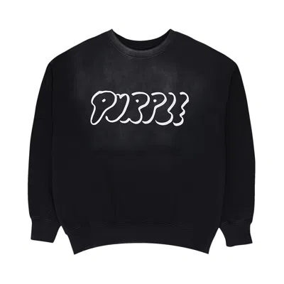 Pre-owned Purple Brand Hwt Fleece Crewneck 'black' | Men's Size Xl