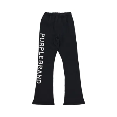 Pre-owned Purple Brand Hwt Fleece Flared Pant 'black' | Men's Size Xs
