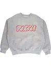 Purple Brand Outline Heavyweight Fleece Crewneck Sweatshirt In Heather Grey In Gray