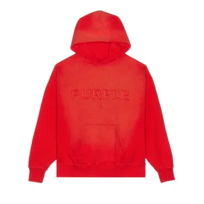 Pre-owned Purple Brand Hwt Fleece Pullover Hoodie 'red' | Men's Size S