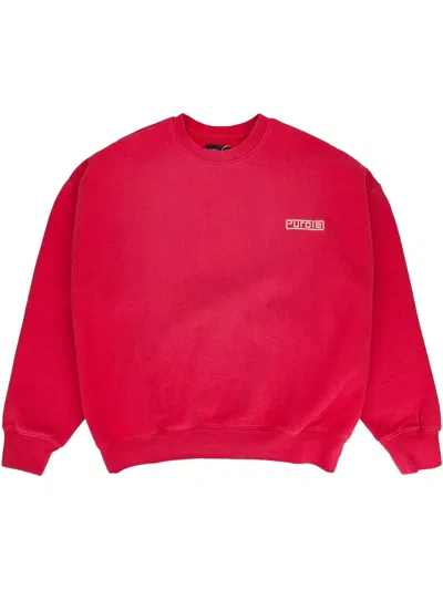 Purple Brand Hwt Fleece Crewneck Red Hoodies & Sweatshirts