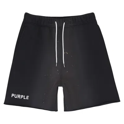 Pre-owned Purple Brand Hwt Fleece Short 'black' | Men's Size S