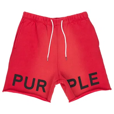 Pre-owned Purple Brand Hwt Fleece Short 'red' | Men's Size Xs