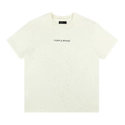 Pre-owned Purple Brand Hwt Jersey Short-sleeve Tee 'ivory' | Cream | Men's Size Xxl In White