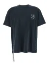 Purple Brand Black Crewneck T-shirt With Embroidered Logo On The Front In Cotton Man In Black