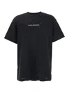 Purple Brand Black Crewneck T-shirt With Logo Lettering On The Front In Cotton Man In Black