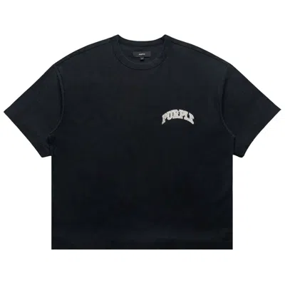 Pre-owned Purple Brand Hwt Textured Short-sleeve Jersey 'black' | Men's Size S