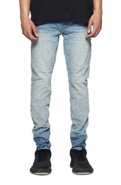 Purple Brand Ice Washed Distressed Skinny Jeans In Light Indigo