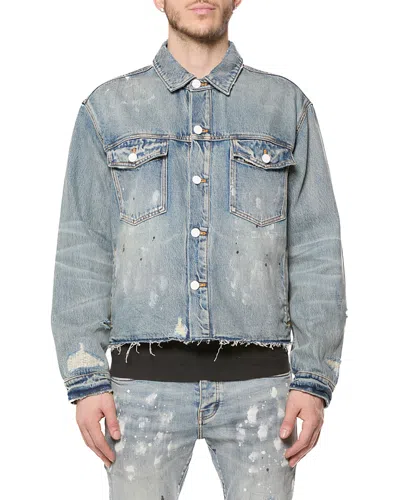 Purple Brand Indigo Paint Splatter Cotton Jacket In Blue