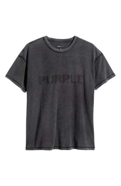 Purple Brand Inside Out Logo Cotton Graphic T-shirt In Black