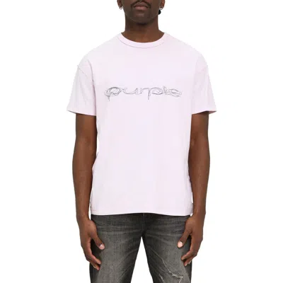 Purple Brand Inside Out Texture Cotton Jersey Graphic T-shirt In Neutral