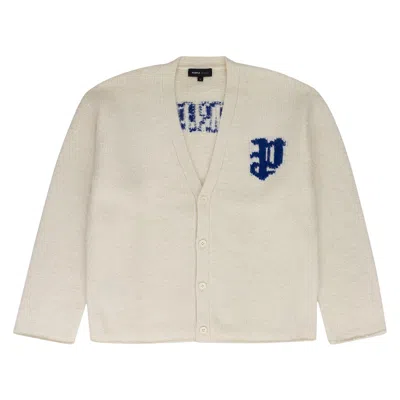 Pre-owned Purple Brand Intarsia Knit Logo Cardigan 'white' | Men's Size Xl
