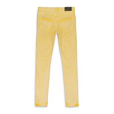 Purple Brand Jacquard Monogram Gold Skinny Jeans In Yellow