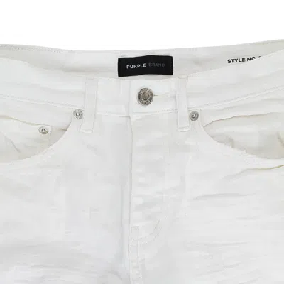 PURPLE BRAND JACQUARD MONOGRAM WHITE SKINNY JEANS