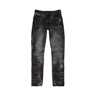 Pre-owned Purple Brand Jacquard Slim Straight Skinny Jeans 'black' | Men's Size 30