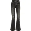 Purple Brand Black Flared Jeans With Crinkled Effect In Black