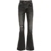 Purple Brand Black Flared Jeans With Crinkled Effect In Black