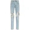 Purple Brand Destroy Knee Slim Fit Jeans In Blue