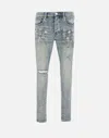 Purple Brand Paint Blowout Slim Fit Jeans In Blue