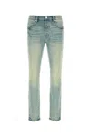 Purple Brand Light Blue Jeans With Belt Loops And Logo Patch On The Rear In Blue