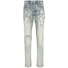 Purple Brand Paint Splatter Denim Jeans In Blue