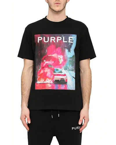 Purple Brand Jersey Graphic Tee In Black