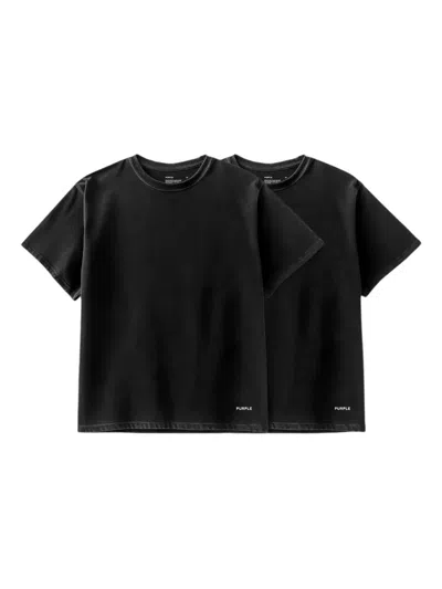 Purple Brand Jersey T-shirts (pack Of Two) In Black