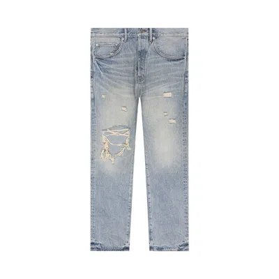 Pre-owned Purple Brand Knee Blowout Dirty Jeans 'light Indigo' | Blue | Men's Size 31