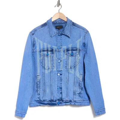 Purple Brand Laser Upper Cut Trucker Jacket In Laser Trucker