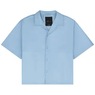 Pre-owned Purple Brand Leather Short-sleeve Shirt 'blue' | Men's Size S