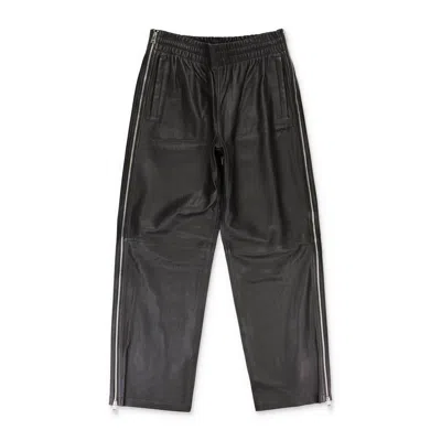 Purple Brand Leather Side Zip Track Pant Black Track Pants
