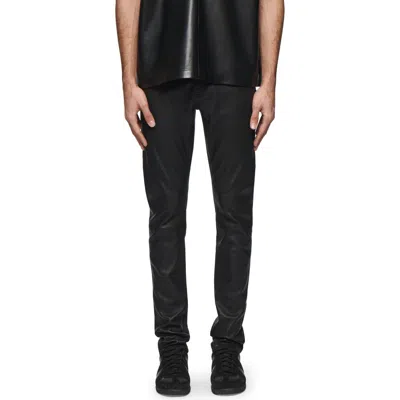 Purple Brand Leather Skinny Pants In Black