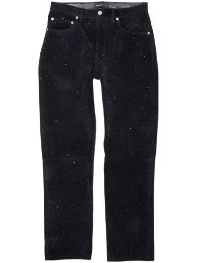 Purple Brand Leather Straight-leg Trousers In Black