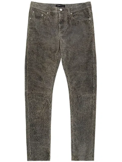 Purple Brand Leather Trousers In Black