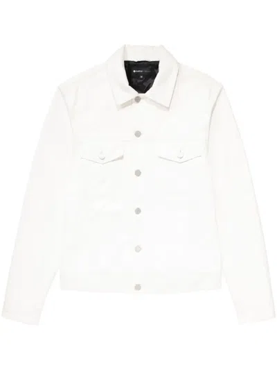 Purple Brand Monogram Jacquard Trucker Jacket In White