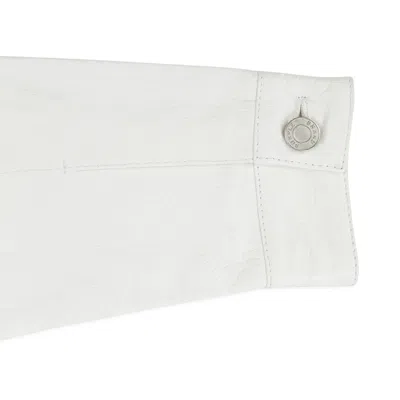 Purple Brand Leather Trucker Jacket White Leather Jackets