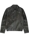 Purple Brand Leather Zip-front "black" Jacket In Black
