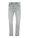 Purple Brand Light Blue Jeans With Belt Loops And Logo Patch On The Rear