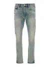 Purple Brand Blue Skinny Faded Jeans In Denim Black In Blue