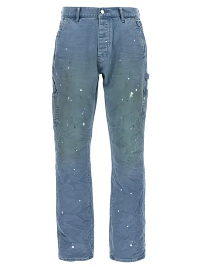 Purple Brand Light Blue P092 Copper Plate Carpenter Pants