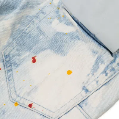 Purple Brand Light Faded Bleached Out Splatter Indigo Skinny Jeans In Blue