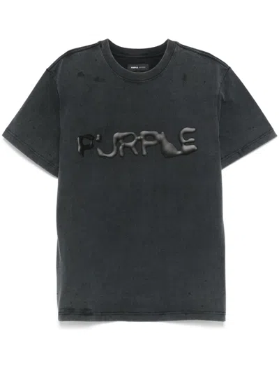 Purple Brand Liquid Wordmark T-shirt In Black