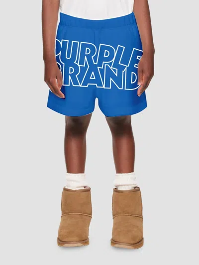 Purple Brand Kids' Little Boy's & Boy's Fleece Raw-edge Shorts In Blue