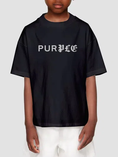Purple Brand Little Boy's & Boy's Logo Jersey T-shirt In Black