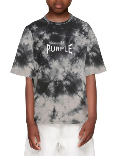 Purple Brand Little Boy's & Boy's Logo Tie-dye T-shirt In Gray