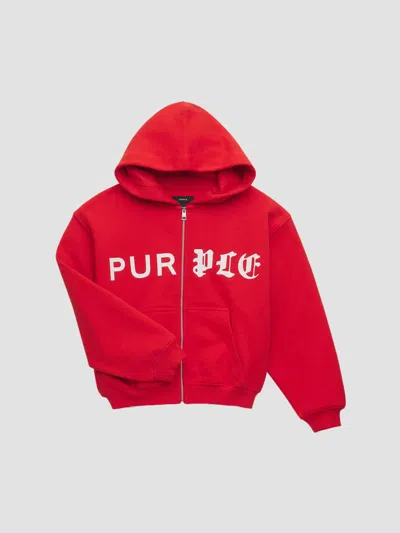 Purple Brand Little Boy's & Boy's Logo Zip-up Hoodie In Red