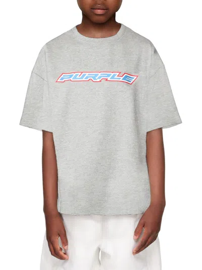 Purple Brand Kids' Little Boy's & Boy's Racer Logo T-shirt In Gray